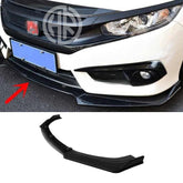 Honda Civic Matte Black Front Splitter V3 Sleek Performance Styling Kit